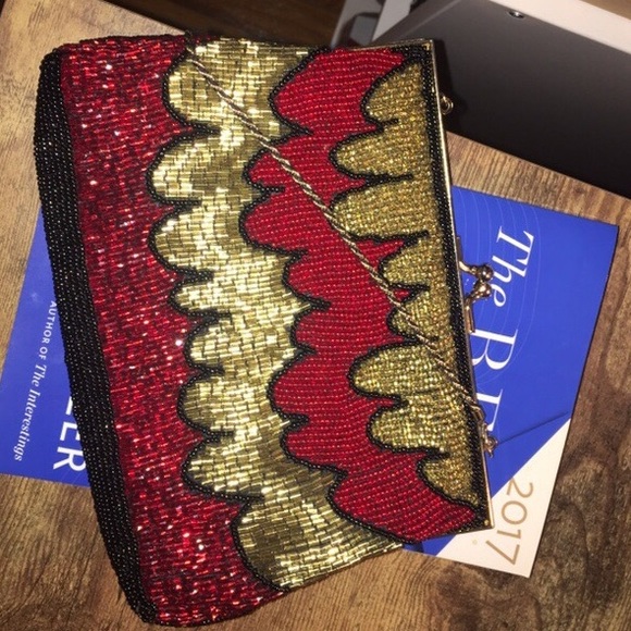 hand beaded flame clutch - Picture 2 of 4